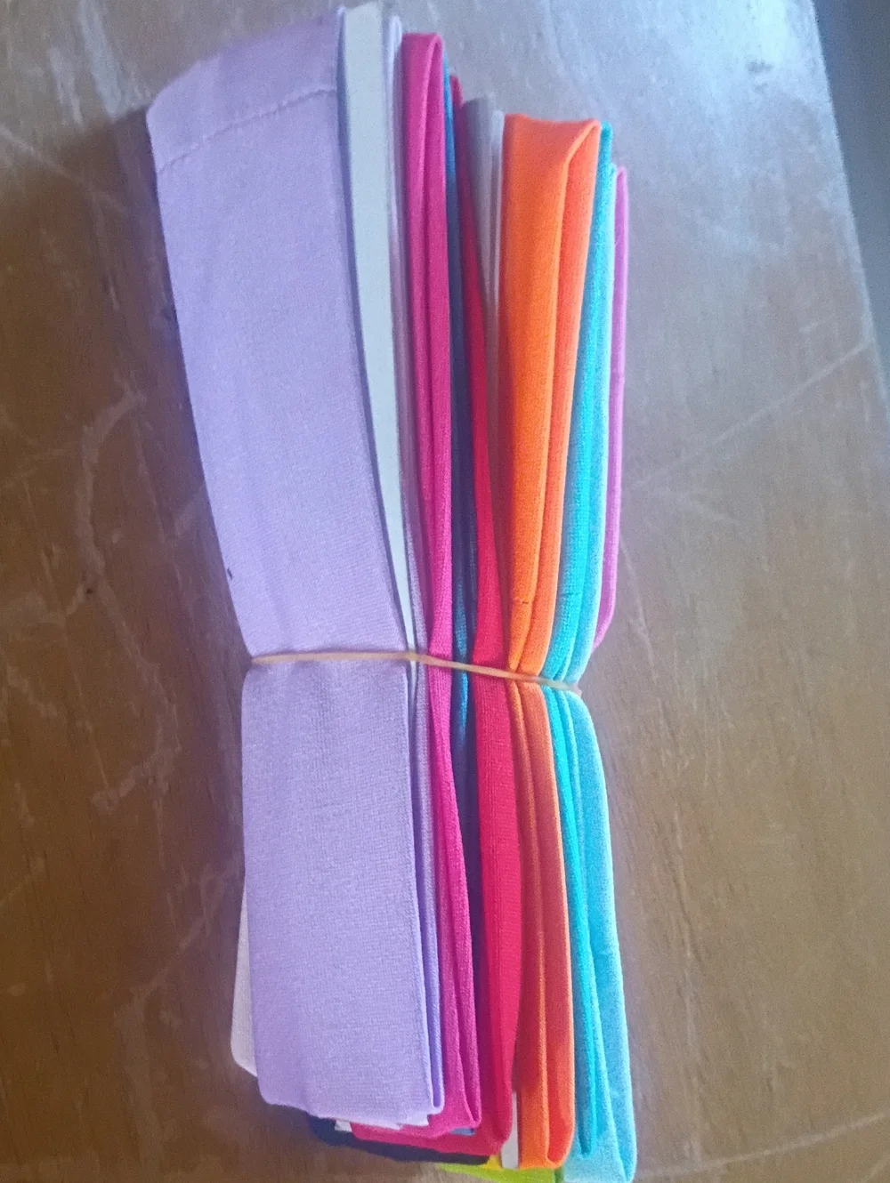 Bundle of Colorful Fabric Headbands - Lavender, Pink, Orange, Turquoise